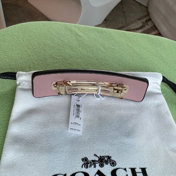 COACH SIGNATURE LEATHER BARRETTE:NWT BLUSH CV162 - Picture 5 of 12